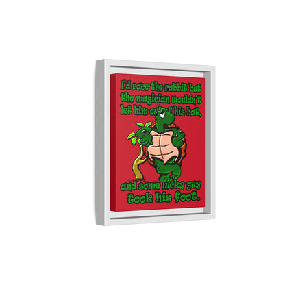 turtle race - framed canvas art (dark red)