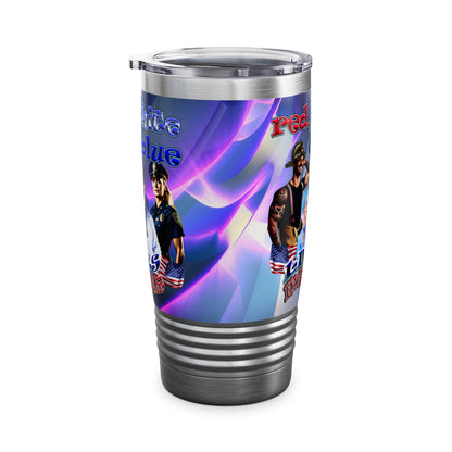 rw&b lives matter - Ringneck Tumbler, 20oz (grey-pink wave)