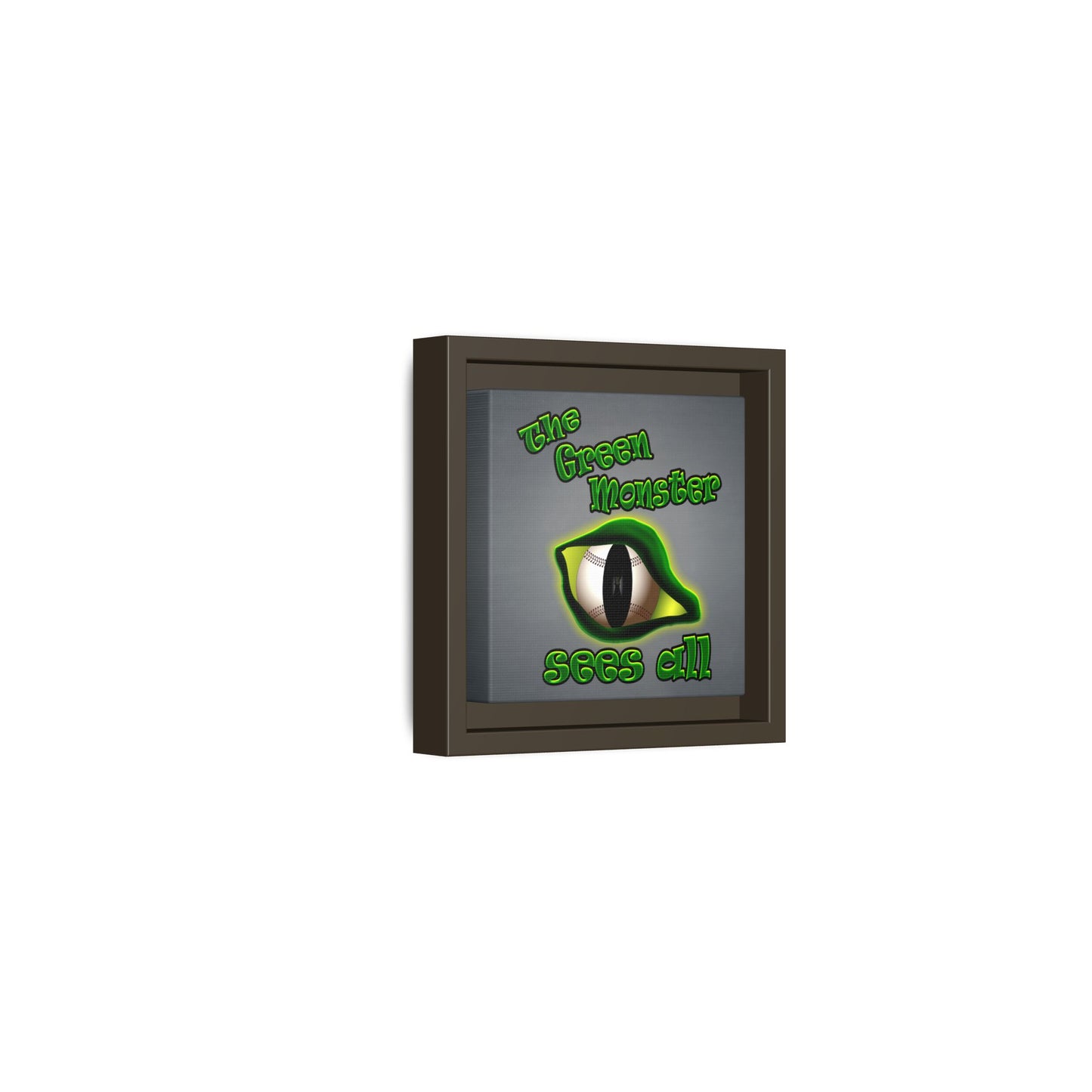 green monster - framed canvas art (grey-light grey)