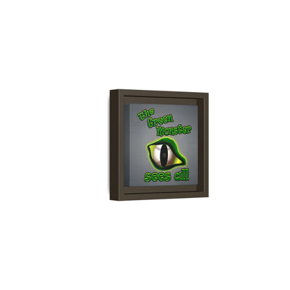 green monster - framed canvas art (grey-light grey)