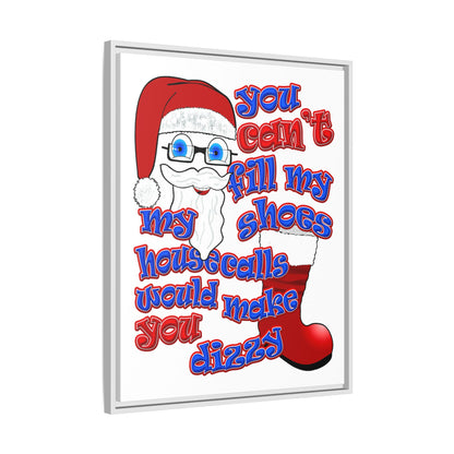 santa's shoes - framed canvas art (white)