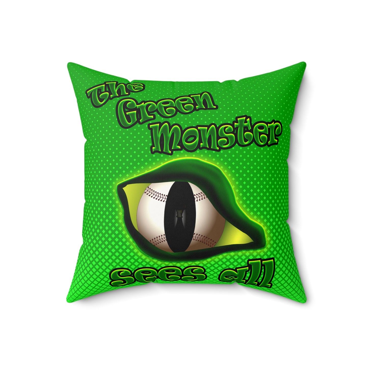 green monster - Faux Suede Square Pillow - (logo green)