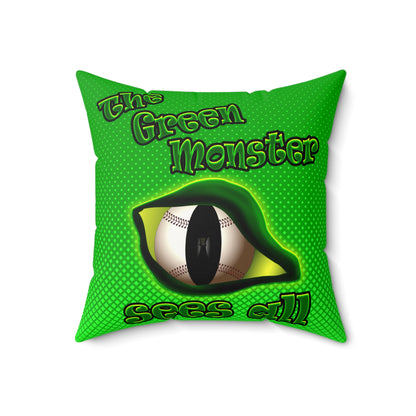 green monster - Faux Suede Square Pillow - (logo green)