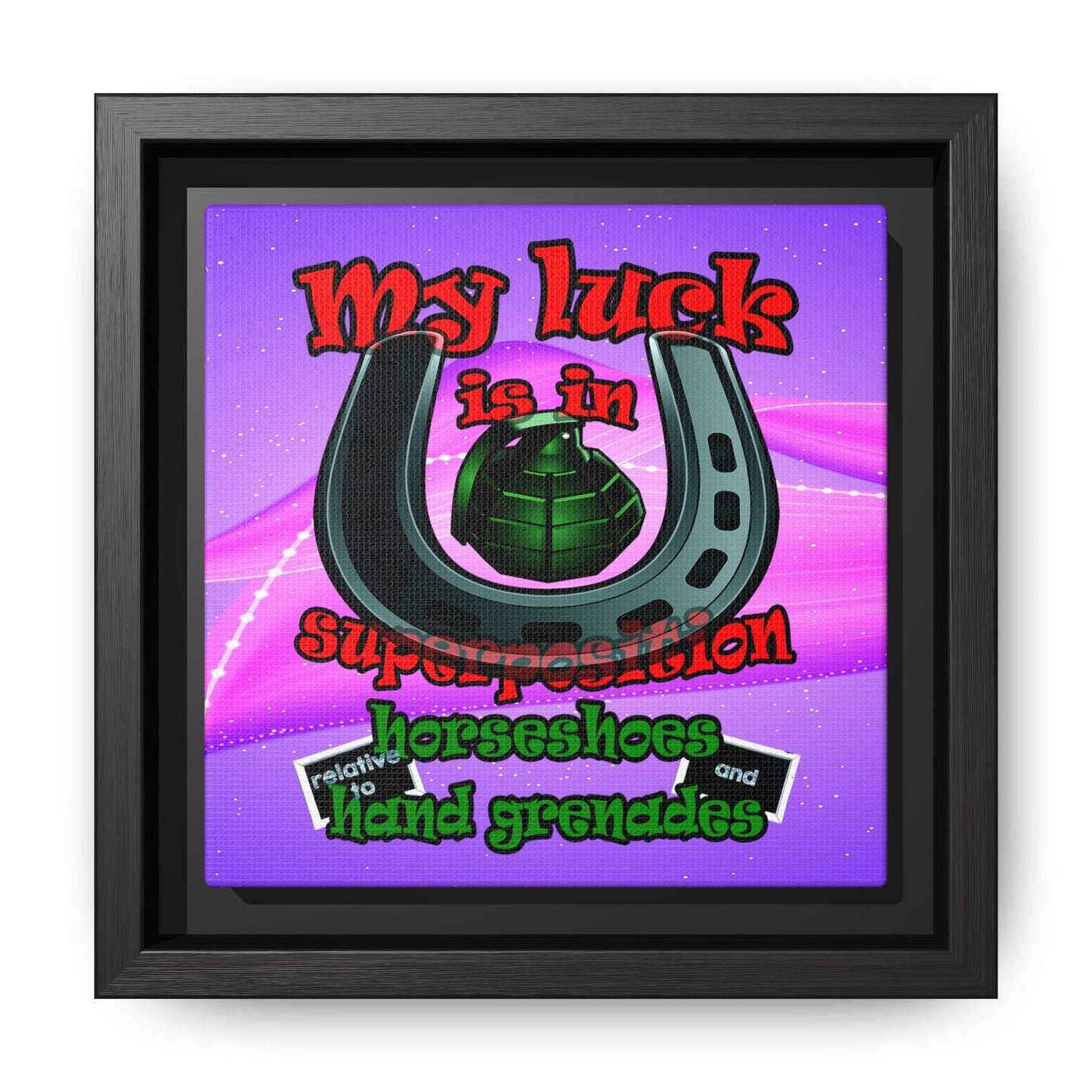 my luck - framed canvas art (purple-pink wave)