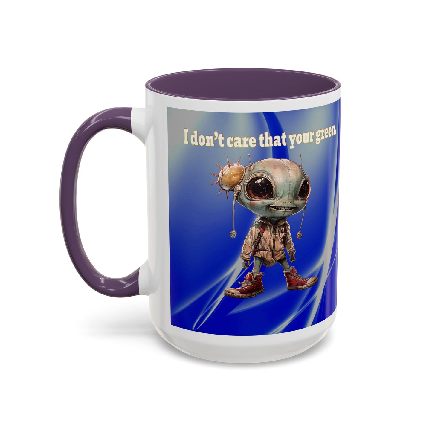 I don't care that your grey - Accent Mug (blue-white wave)