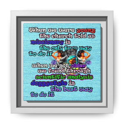 doggystyle - framed canvas art (faded blue)