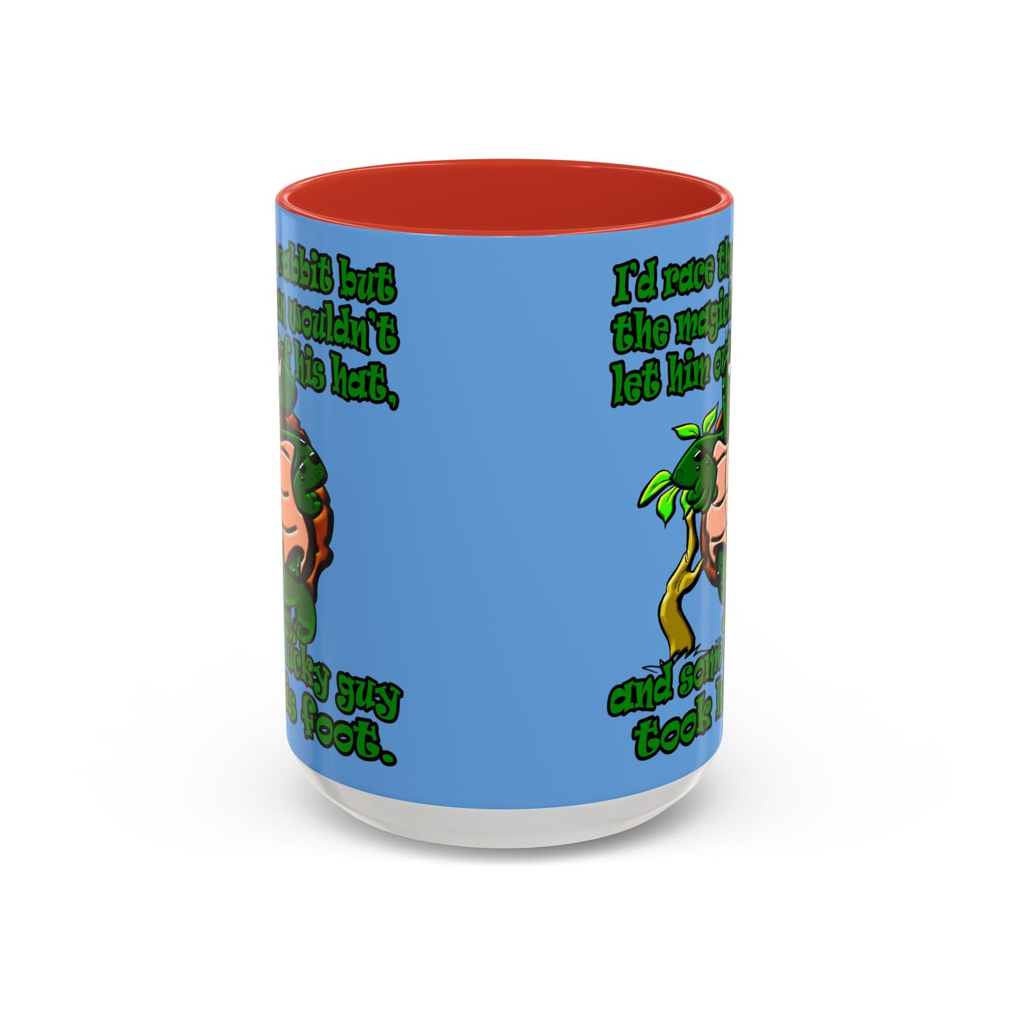 turtle race - Accent Mug (light blue)