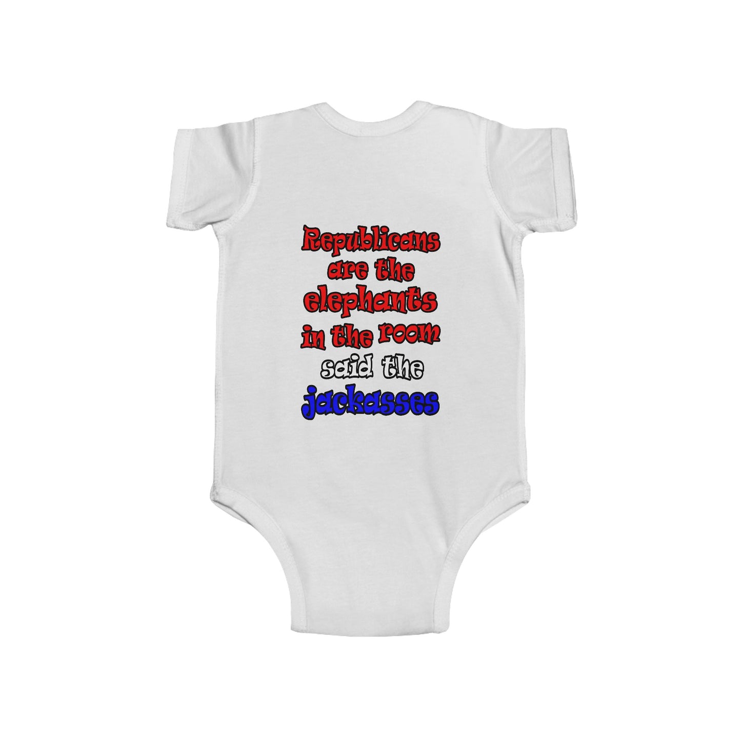 donkeys and elephants - Infant Fine Jersey Bodysuit