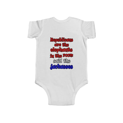 donkeys and elephants - Infant Fine Jersey Bodysuit