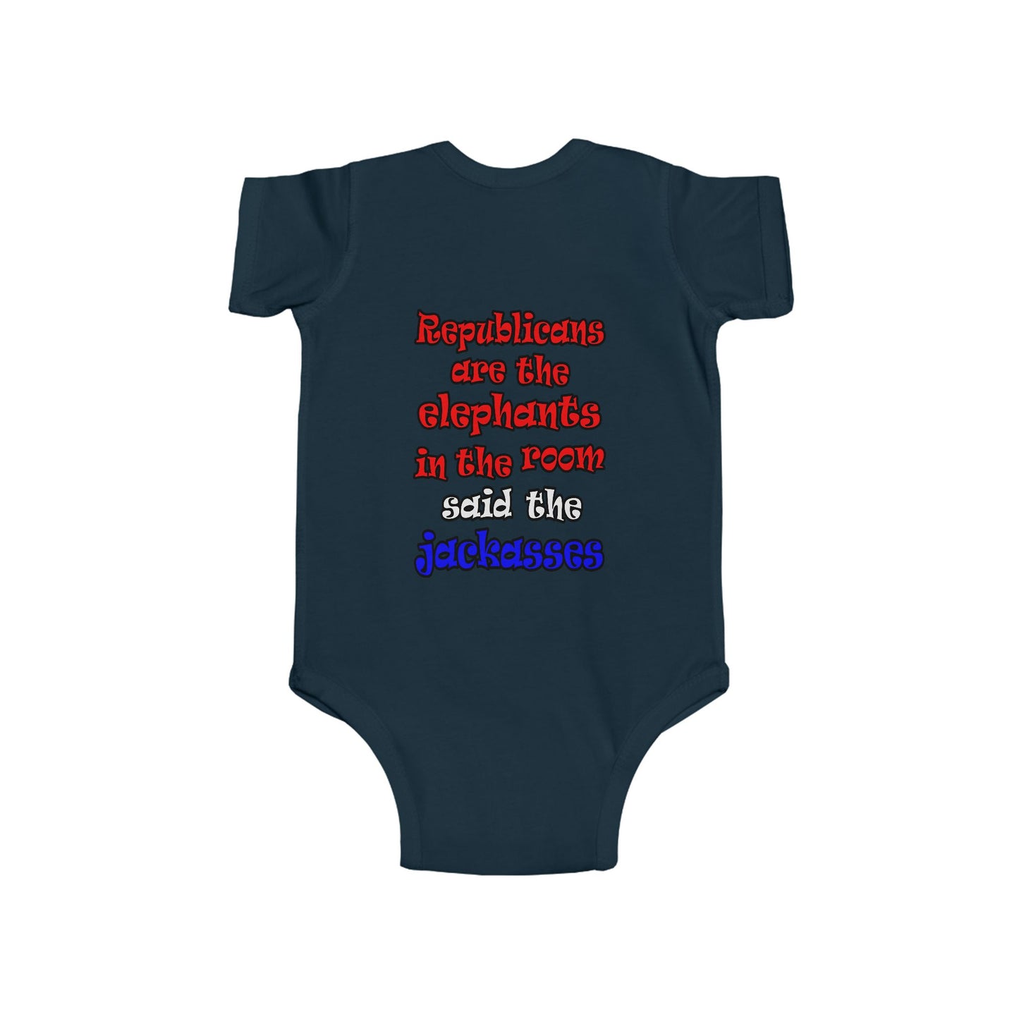 donkeys and elephants - Infant Fine Jersey Bodysuit