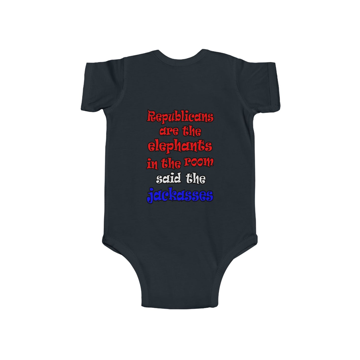 donkeys and elephants - Infant Fine Jersey Bodysuit