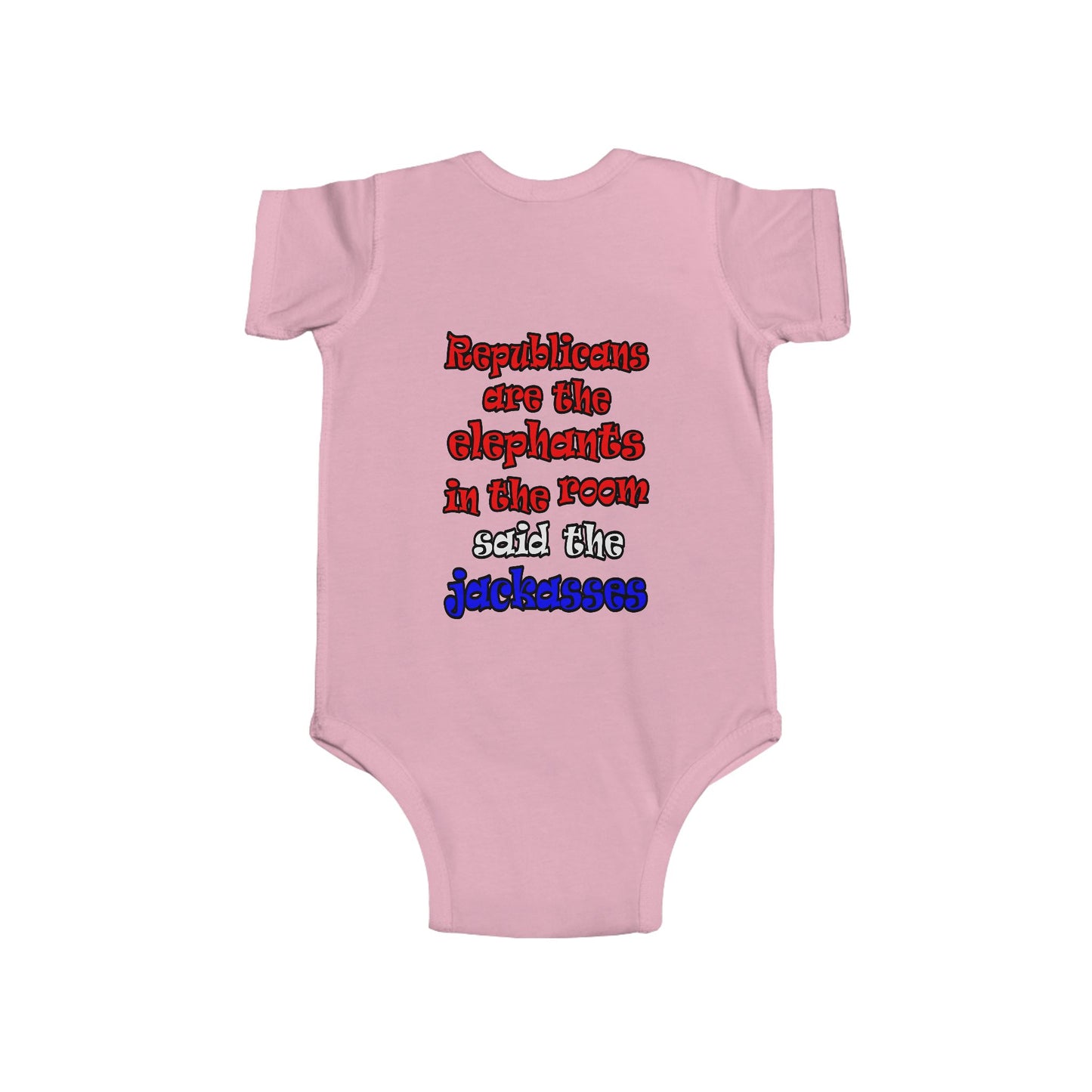 donkeys and elephants - Infant Fine Jersey Bodysuit