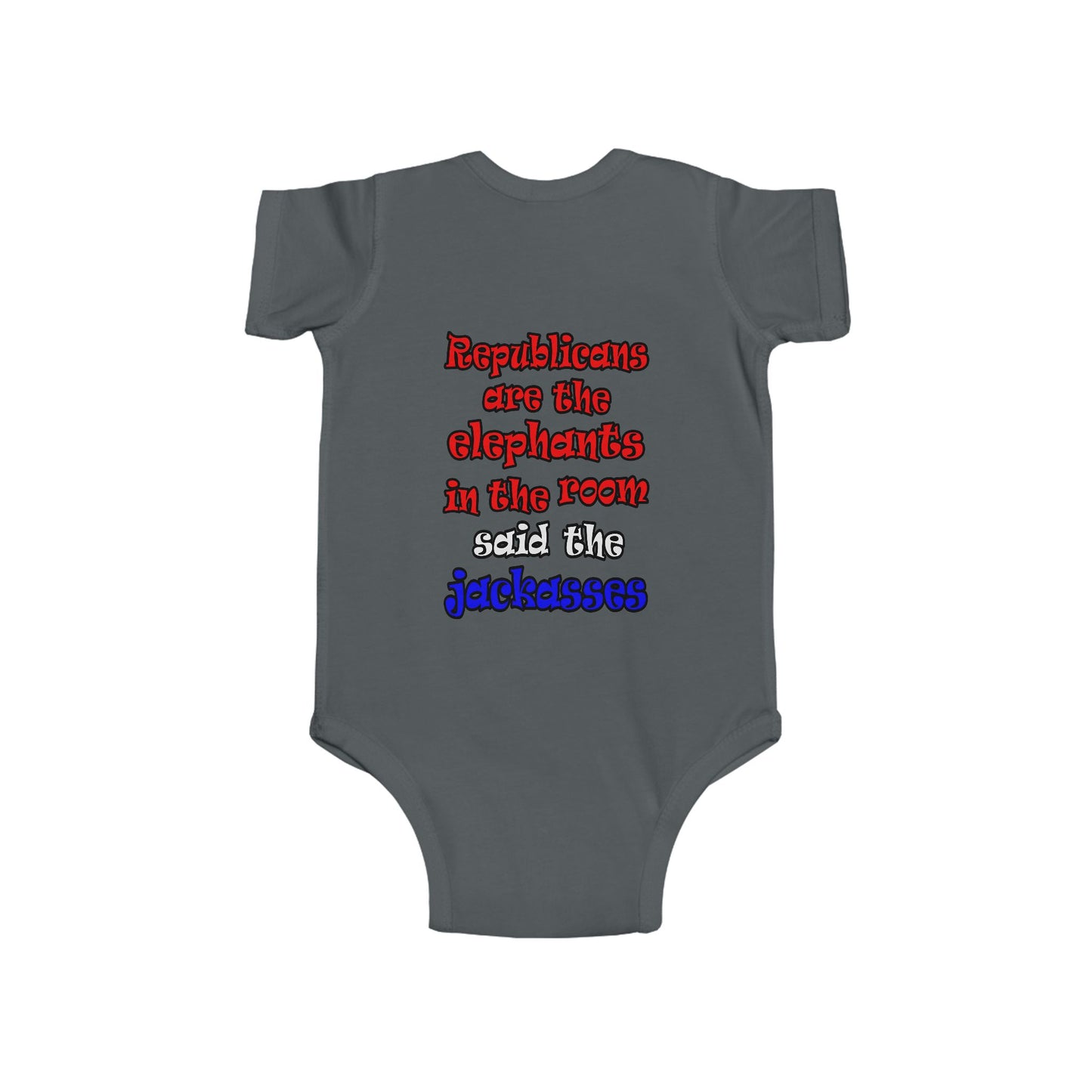 donkeys and elephants - Infant Fine Jersey Bodysuit