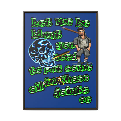 og - framed canvas art (dark blue)