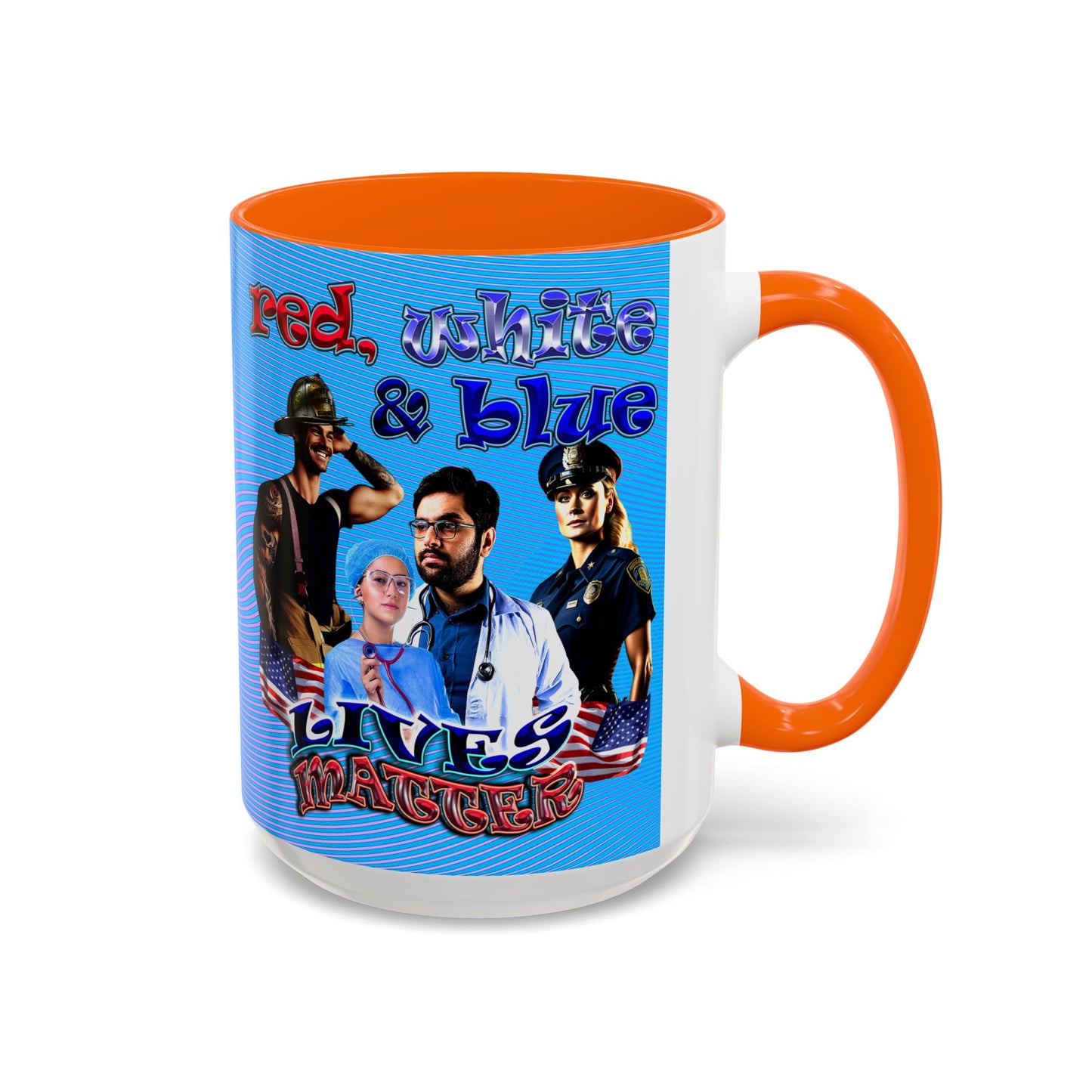 rw&b lives matter - Accent Mug (light blue-purple wave)