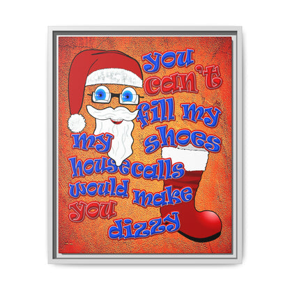 santa's shoes - framed canvas art (burnt orange)