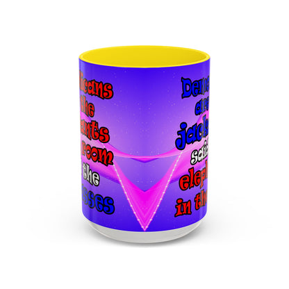 donkeys and elephants - Accent Mug (purple-pink wave)