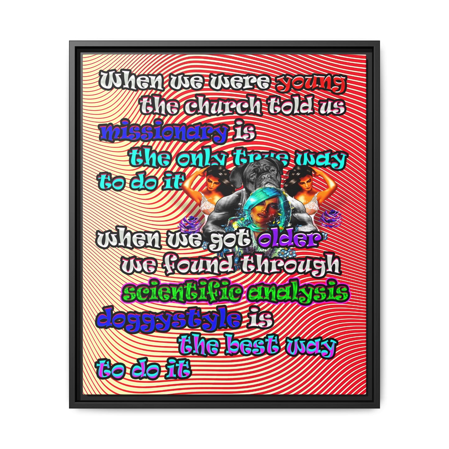 doggystyle - framed canvas art (yellow-orange wave)