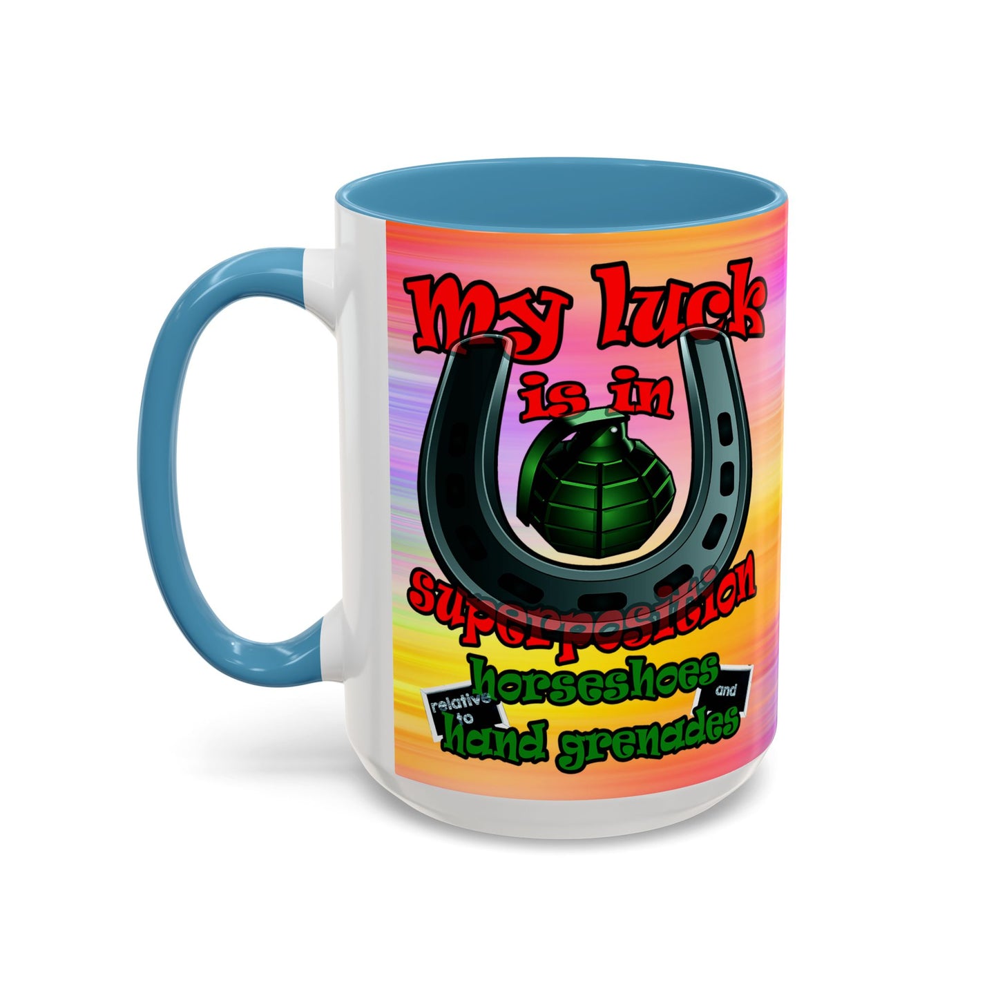 my luck - Accent Mug (color blur)