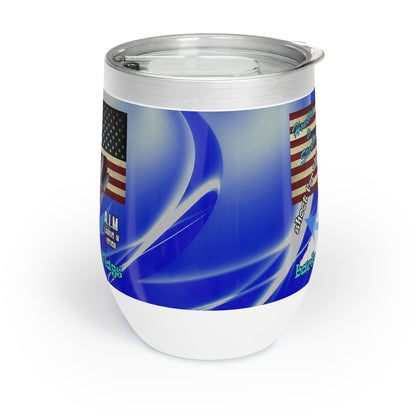 shoot for the stars - Chill Wine Tumbler (blue-white wave)