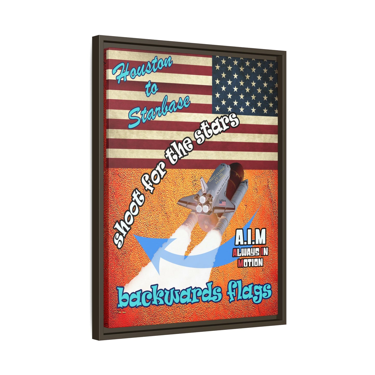 shoot for the stars - framed canvas art (burnt orange)