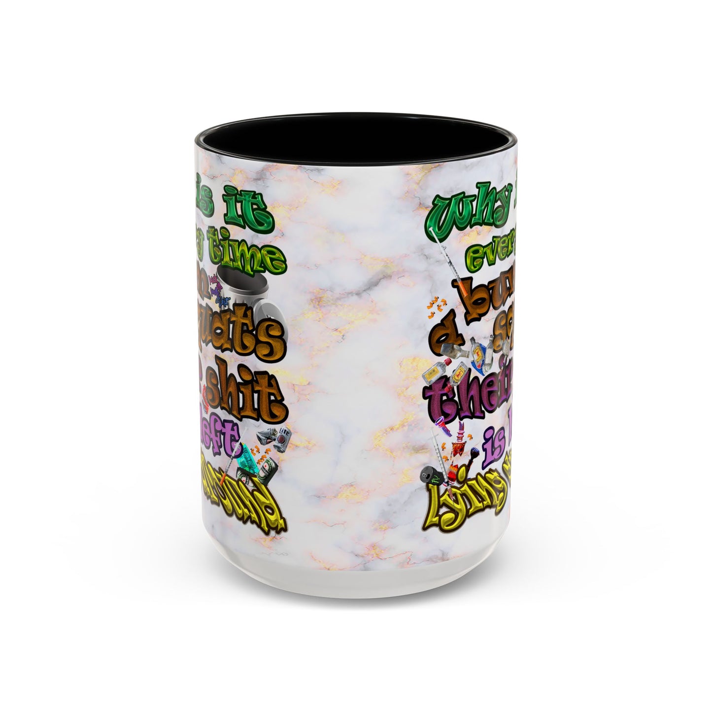 the bum's shit - Accent Mug (white marble)