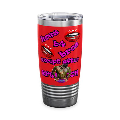 hoes b4 bros - Ringneck Tumbler, 20oz (red)