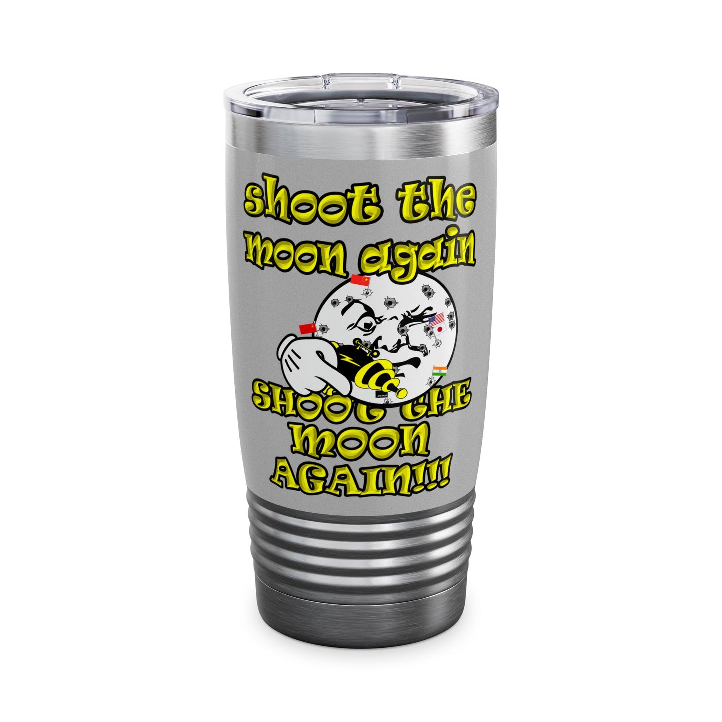 shoot the moon again - Ringneck Tumbler, 20oz (light grey)