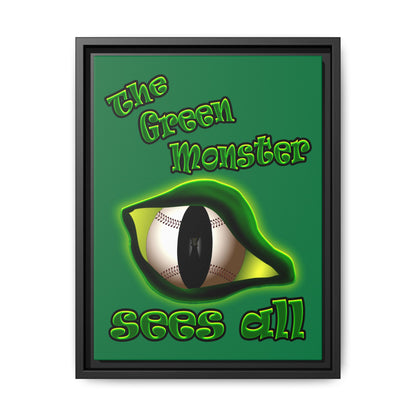 green monster - framed canvas art (dark green)