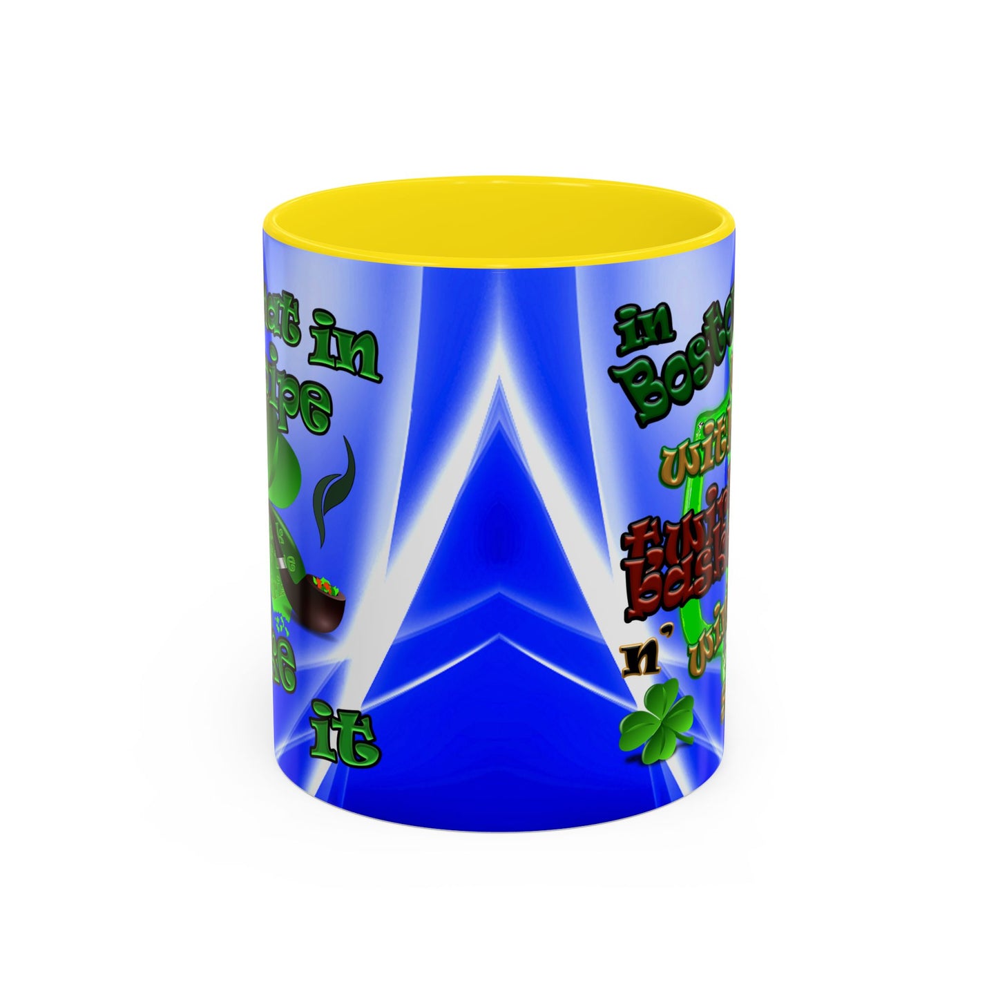 celtics logo - Accent Mug (blue-white wave)