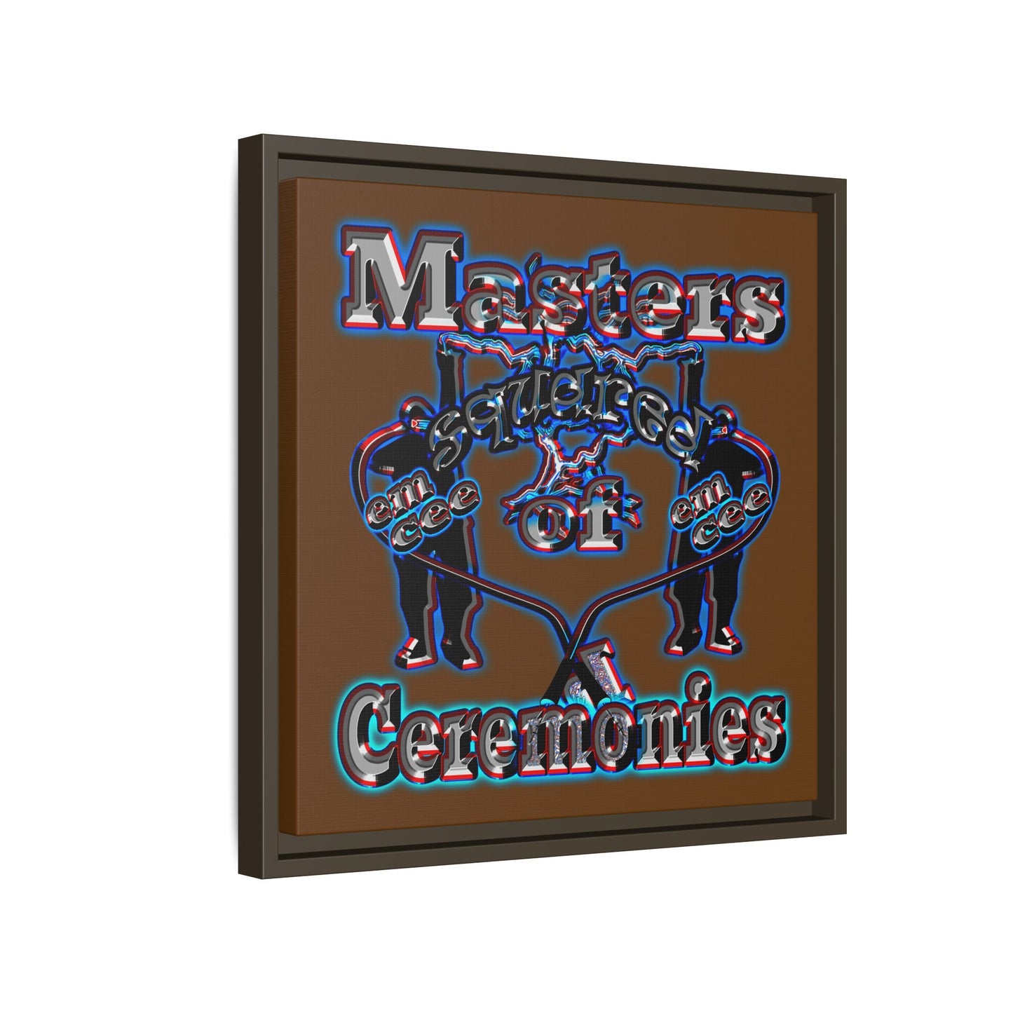 em cee squared - framed canvas art (brown)