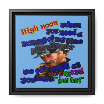 high noon - framed canvas art (light blue)