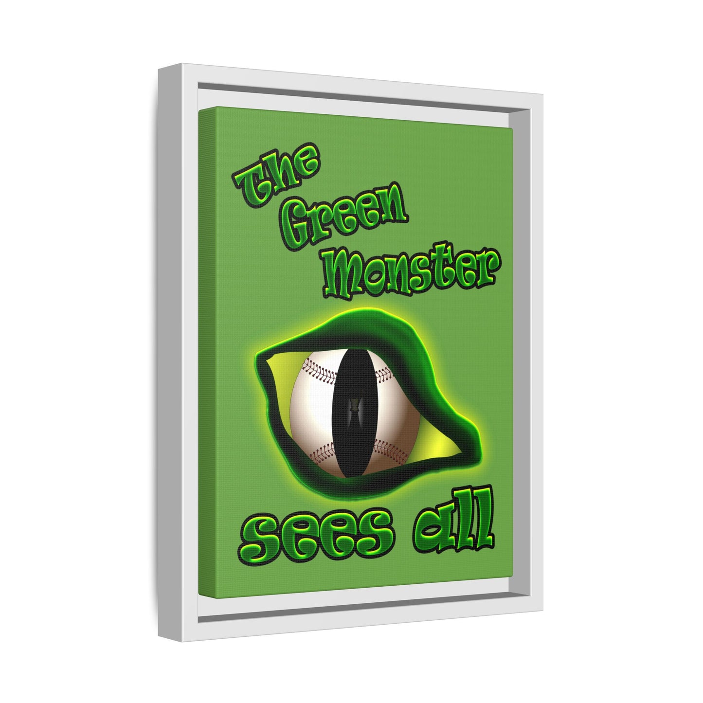 green monster - framed canvas art (green)