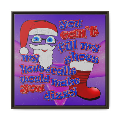 santa's shoes - framed canvas art (purple-pink wave)