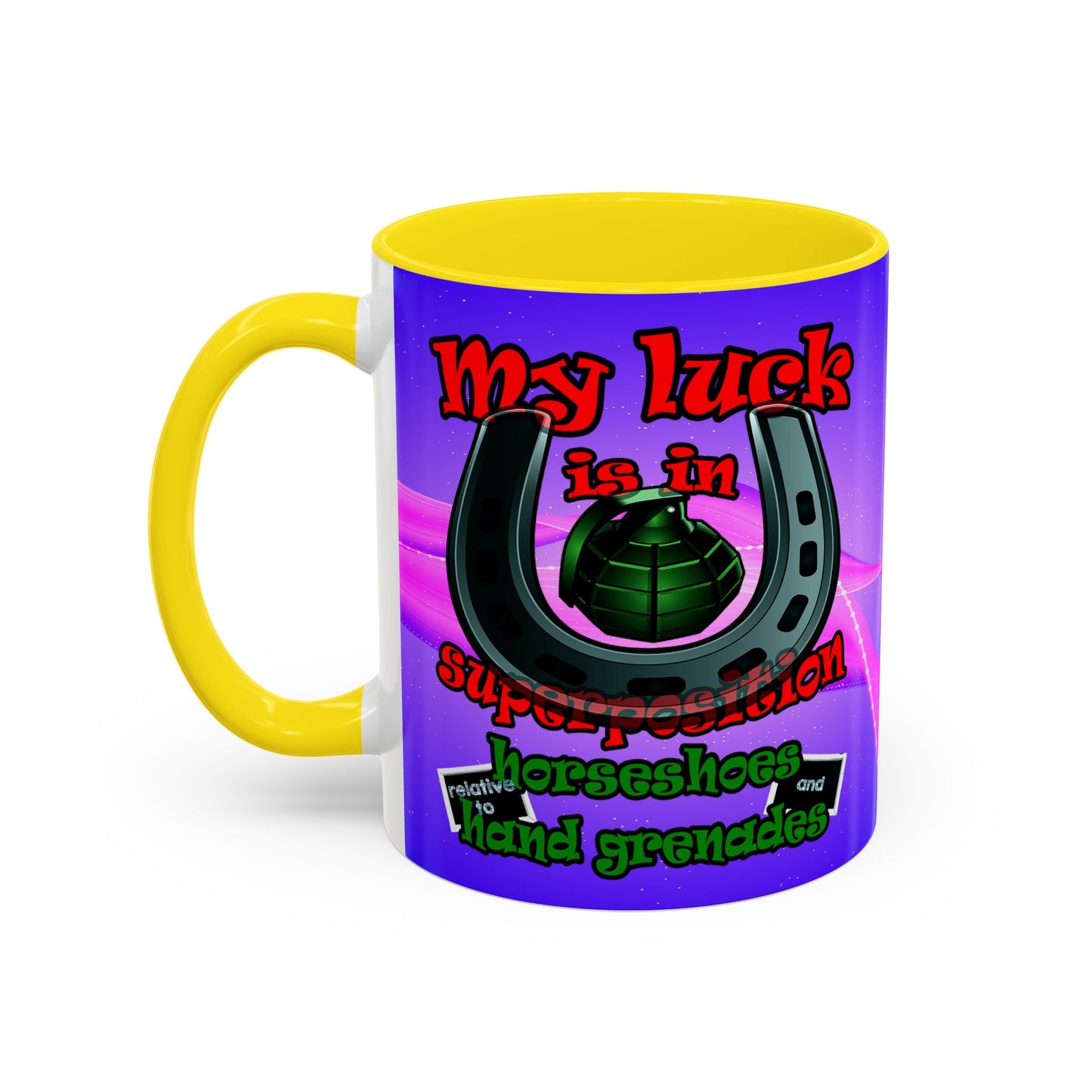 my luck - Accent Mug (purple-pink wave)