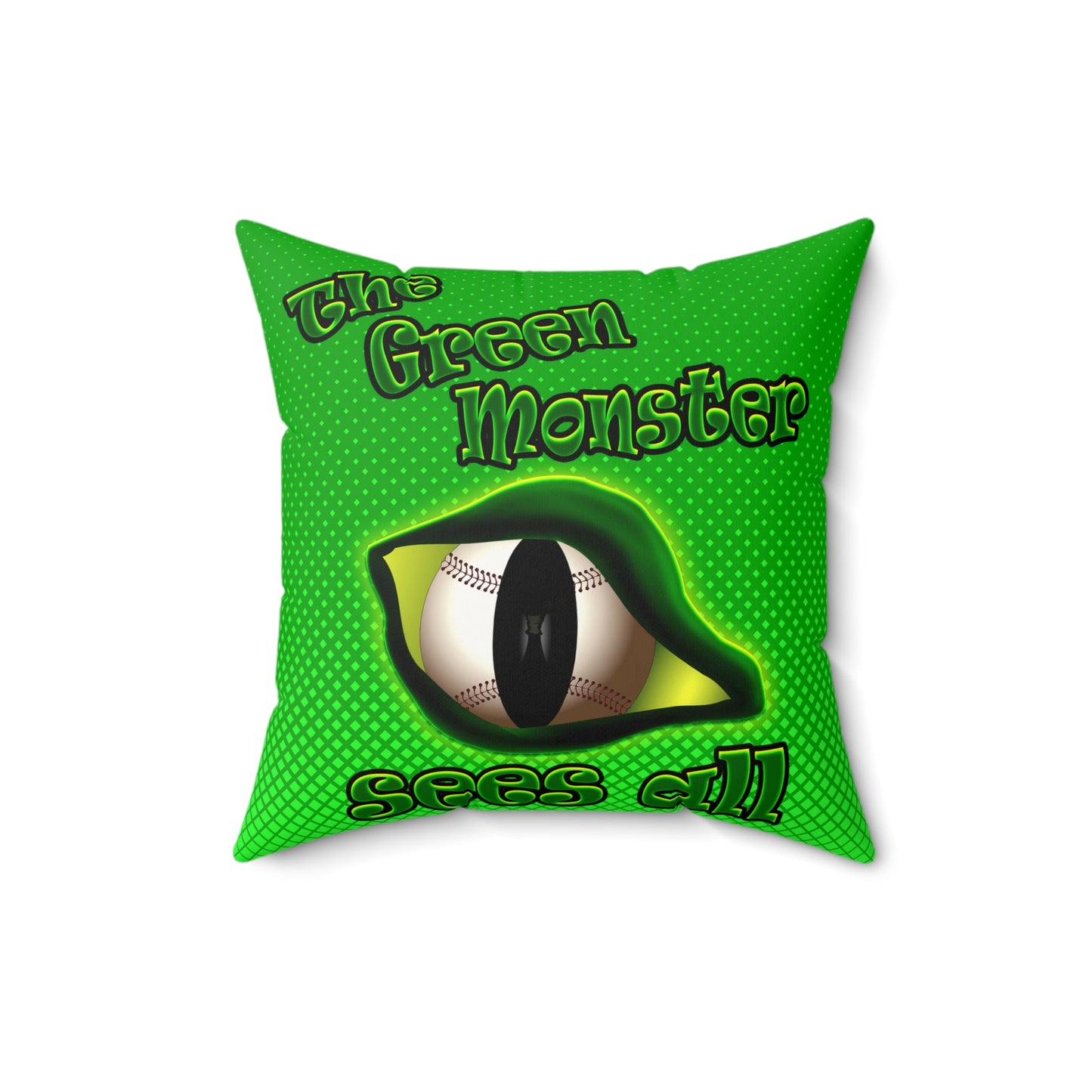 green monster - Faux Suede Square Pillow - (logo green)