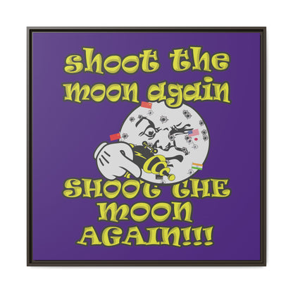 shoot the moon again - framed canvas art (purple)