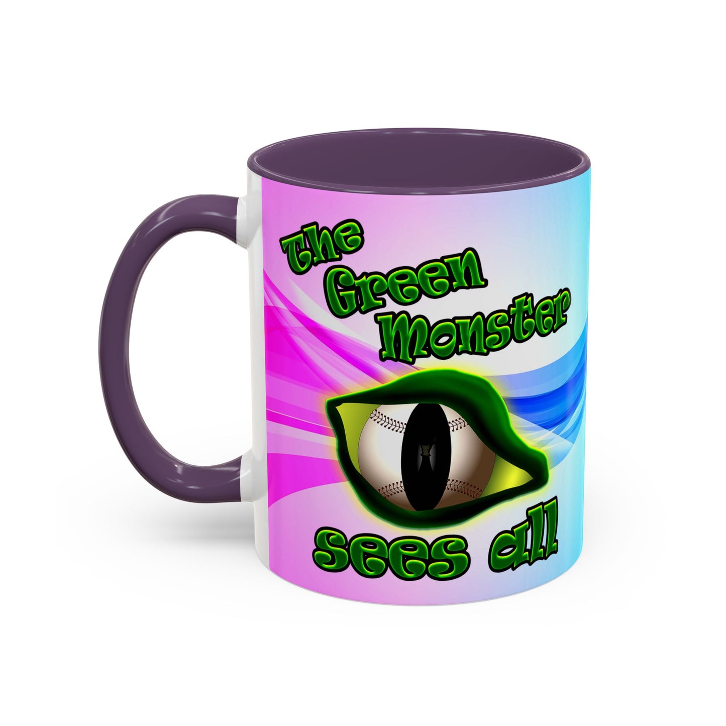 green monster - Accent Mug (light blue-pink wave)