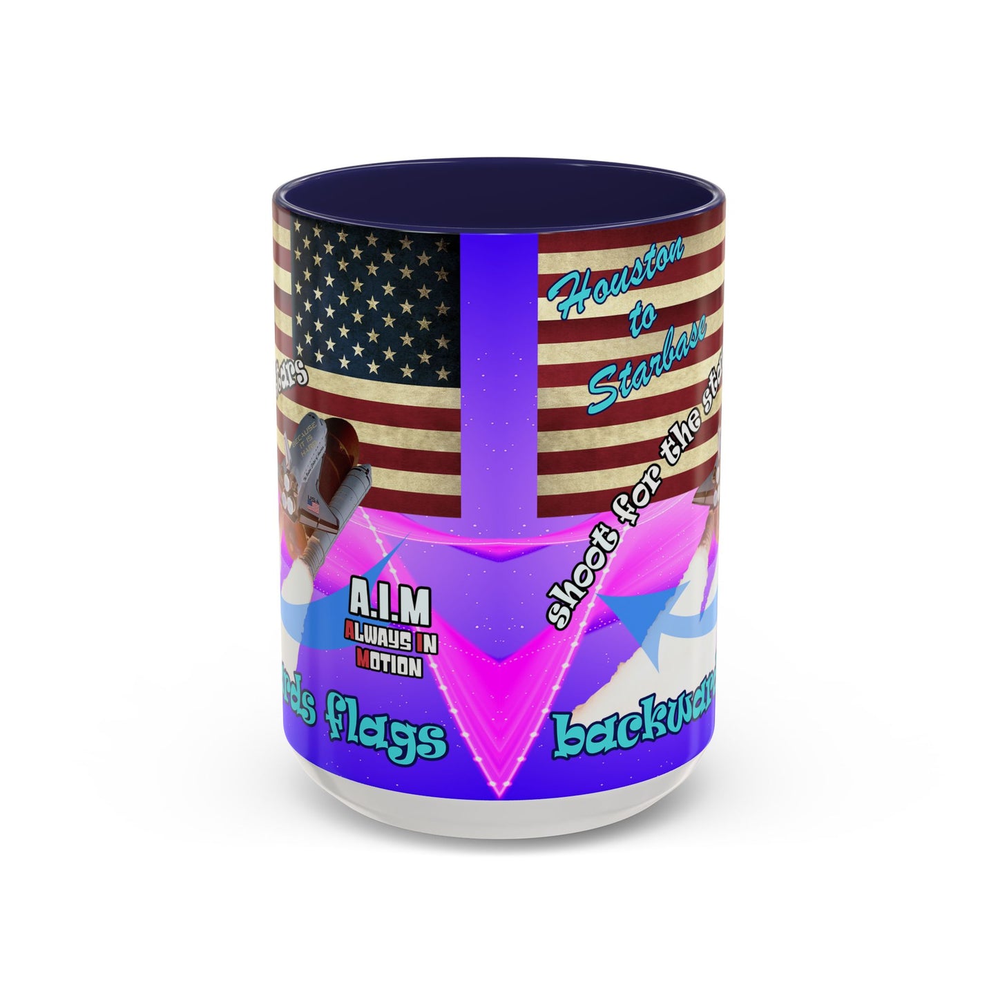 shoot for the stars - Accent Mug (purple-pink wave)