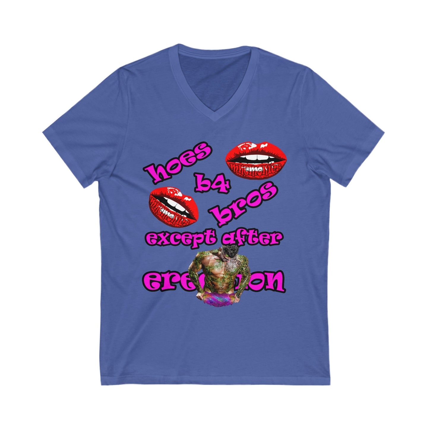 hoes b4 bros - Unisex Jersey Short Sleeve V-Neck Tee