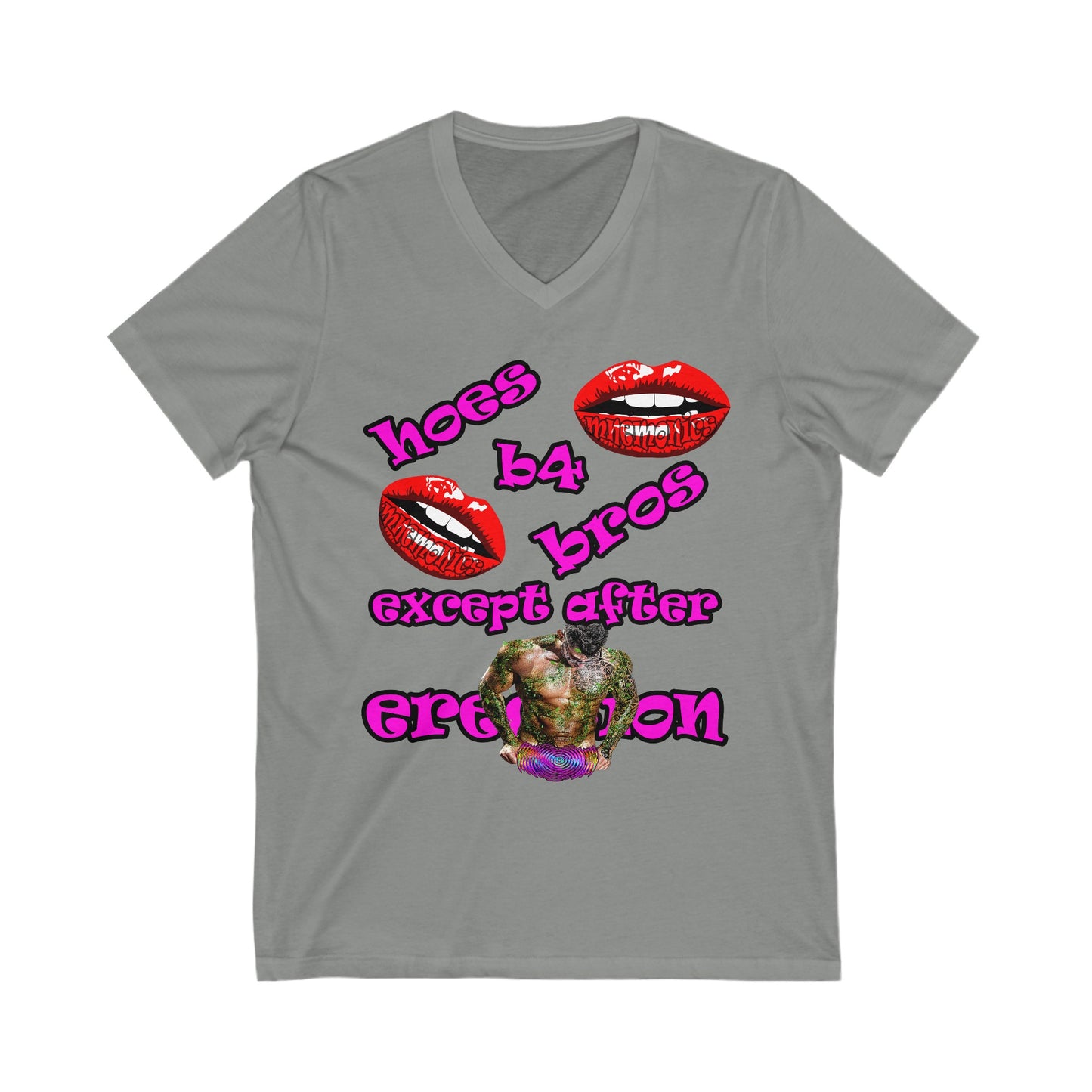 hoes b4 bros - Unisex Jersey Short Sleeve V-Neck Tee