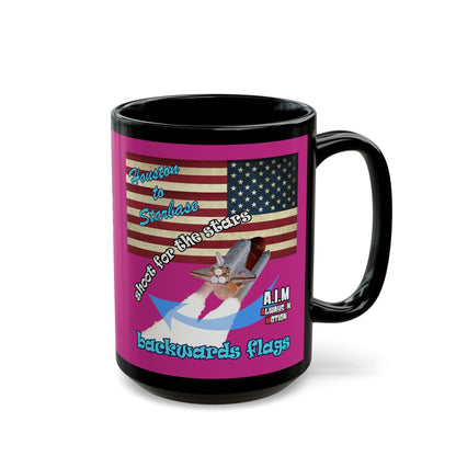shoot for the stars - Black Mug (pink)