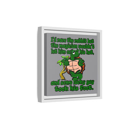 turtle race - framed canvas art (grey)