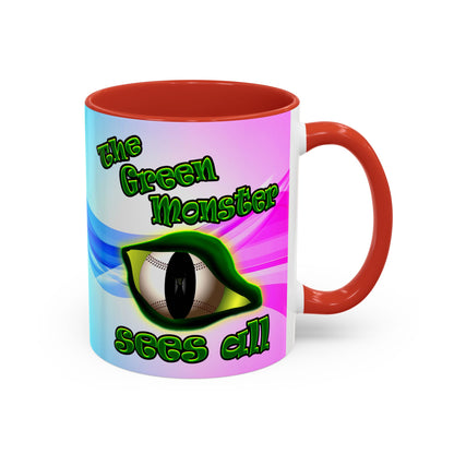 green monster - Accent Mug (light blue-pink wave)
