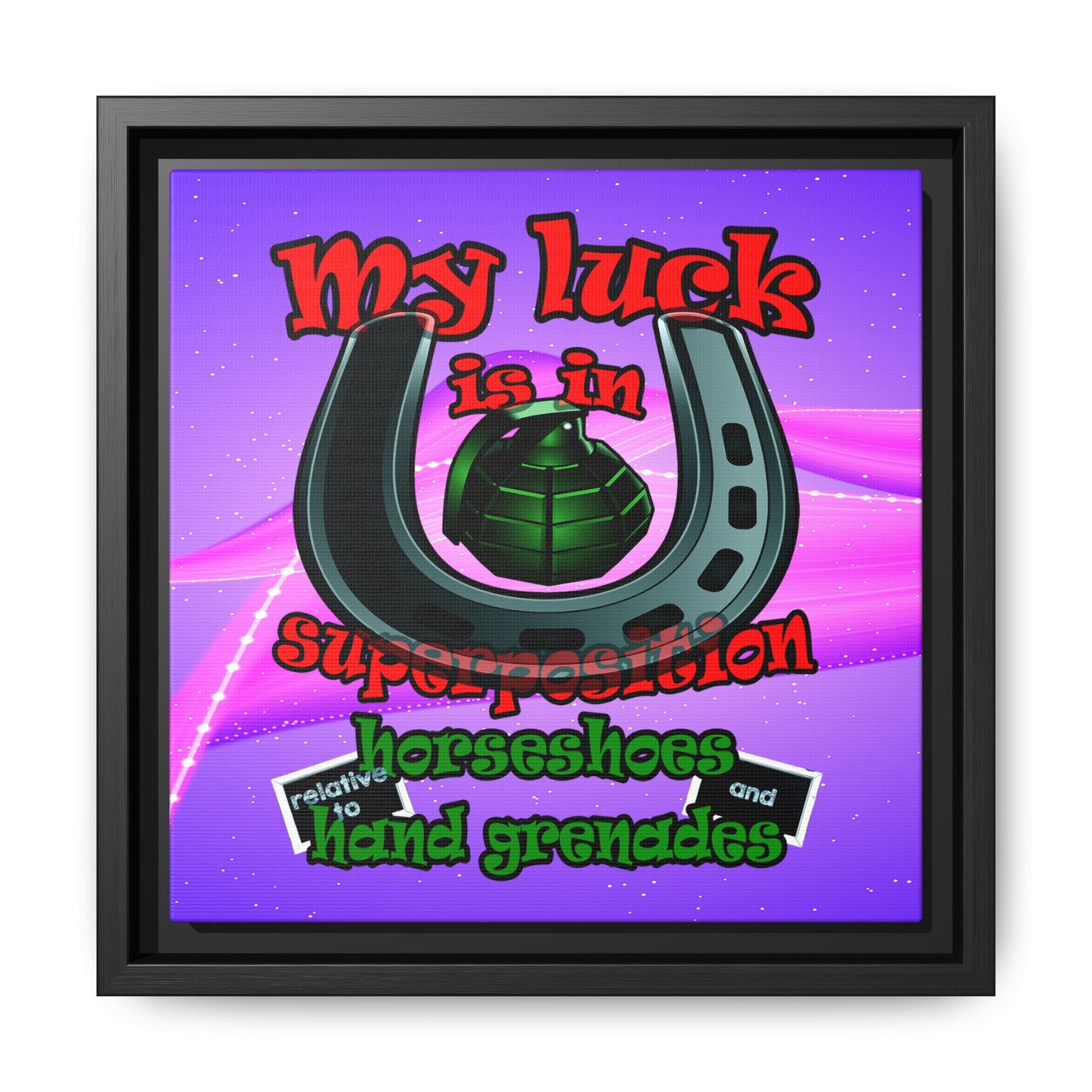 my luck - framed canvas art (purple-pink wave)