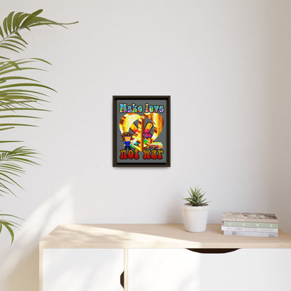 love peace - framed canvas art (dark grey)