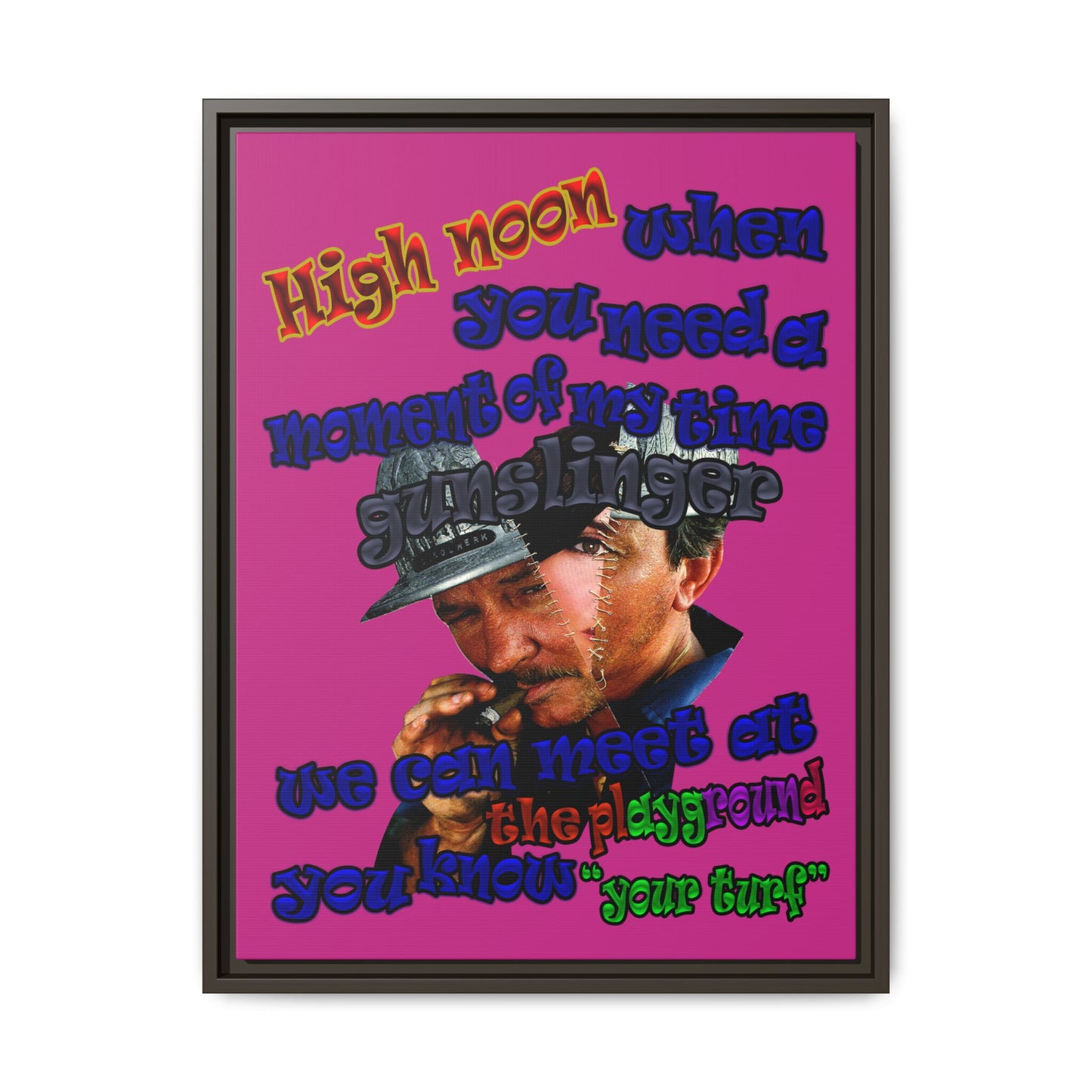 high noon - framed canvas art (pink)