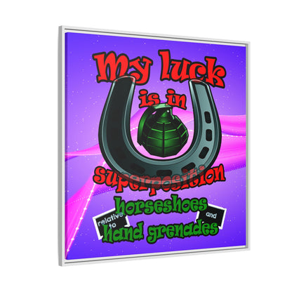 my luck - framed canvas art (purple-pink wave)