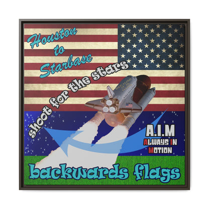 shoot for the stars - framed canvas art ('snoops' background)