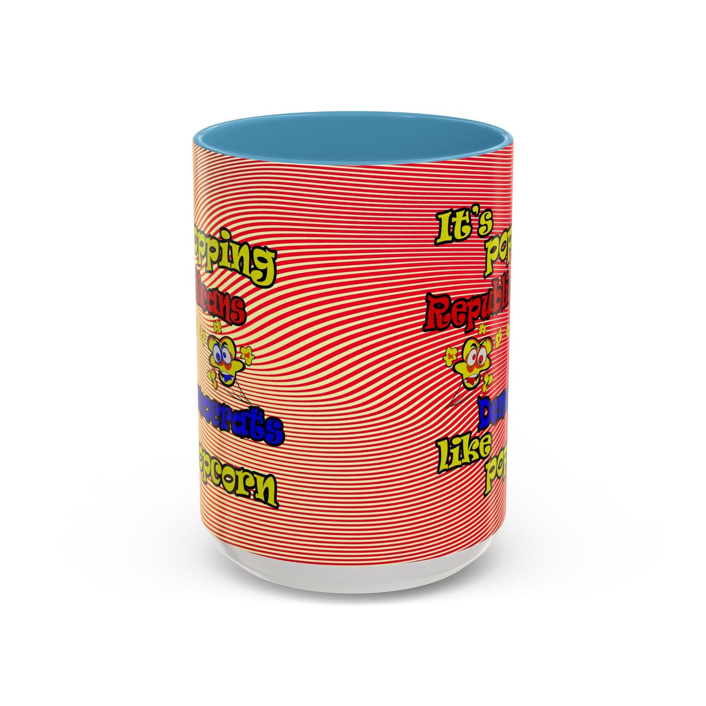 popping like popcorn - Accent Mug (yellow-orange wave)